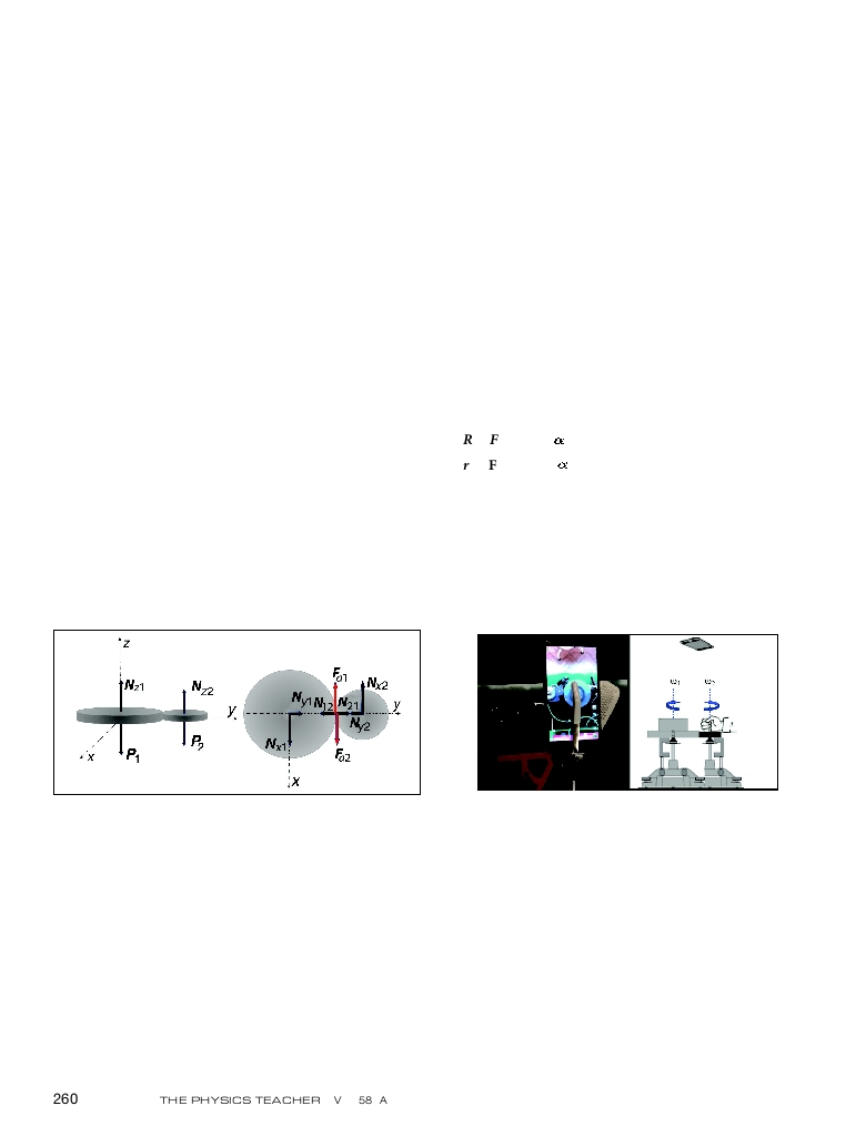 The effect of a tangential frictional force on rotating disks: an experimental approach