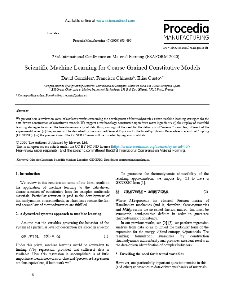 Scientific machine learning for coarse-grained constitutive models