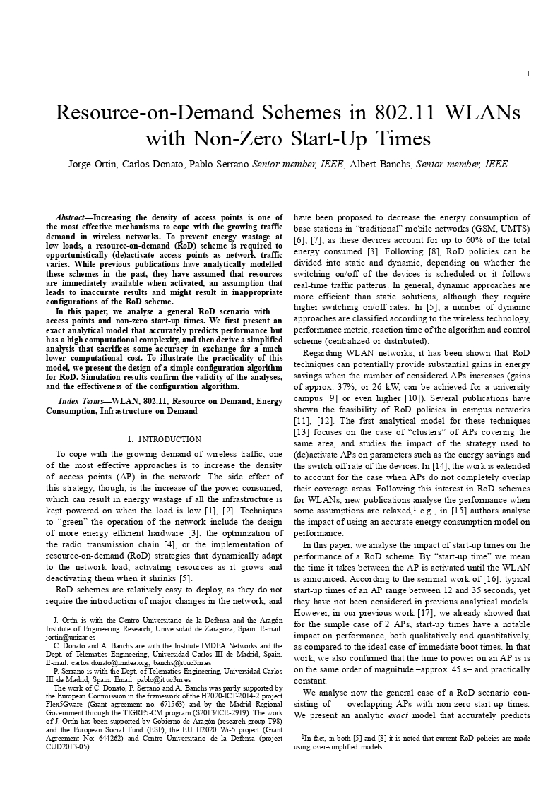 Resource-on-demand schemes in 802.11 WLANs with non-zero start-up times