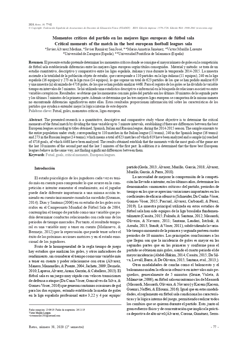 Momentos críticos del partido en las mejores ligas europeas de fútbol sala