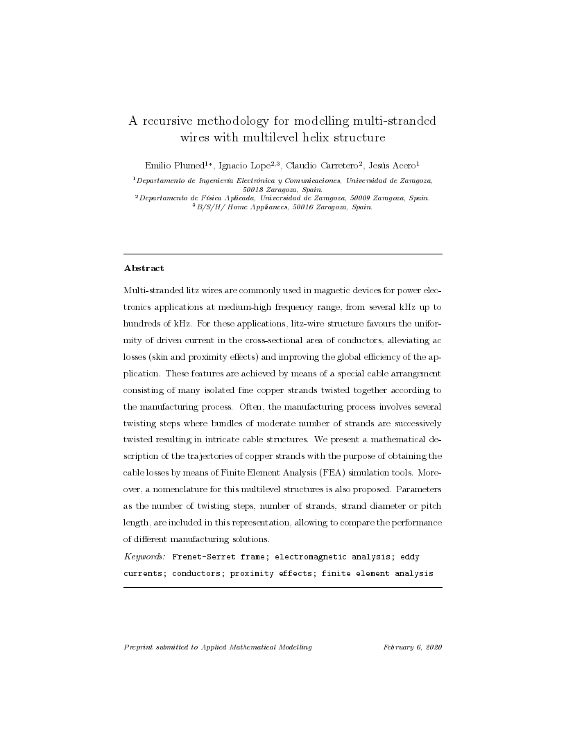 A recursive methodology for modelling multi-stranded wires with multilevel helix structure