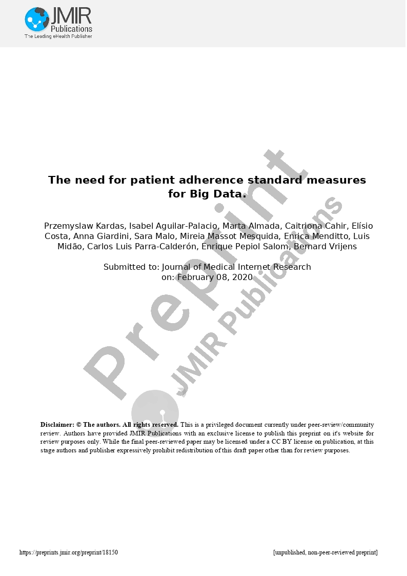 The need for patient adherence standard measures for Big Data