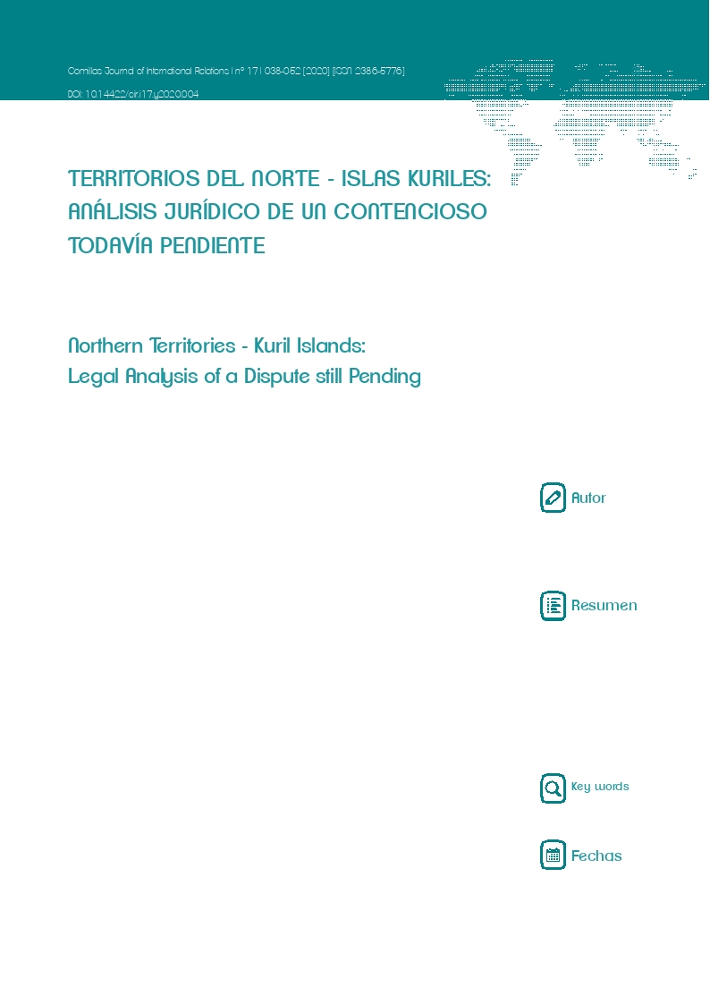 Territorios del Norte - Islas Kuriles. Análisis jurídico de un contencioso todavía pendiente