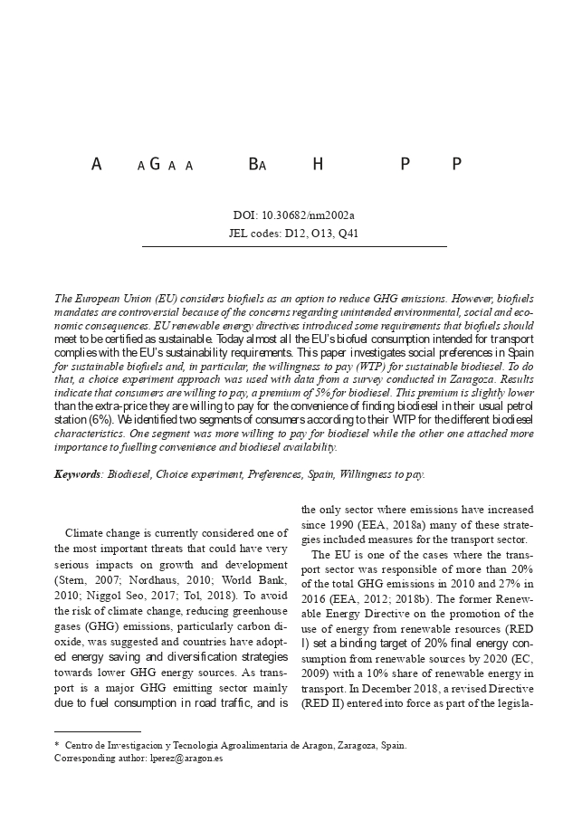Assessing the benefits of sustainability certification of biofuels: how much are consumers willing to pay?