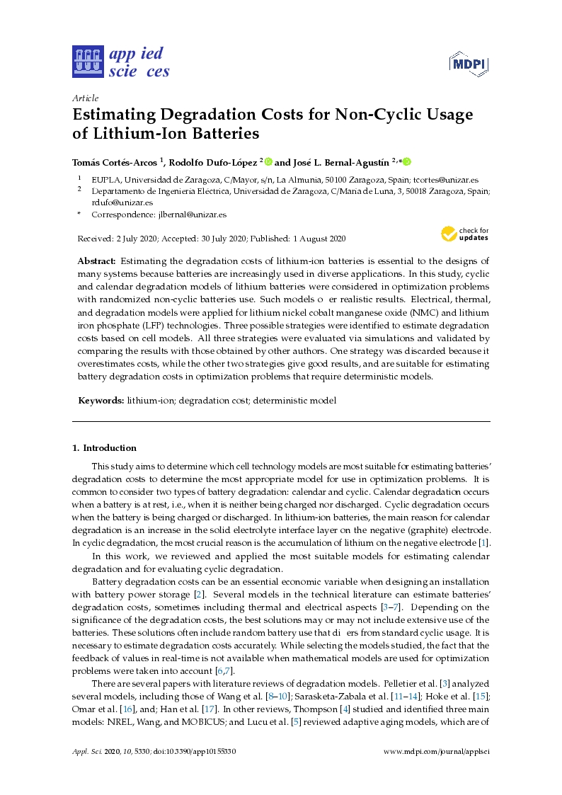 Estimating Degradation Costs for Non-Cyclic Usage of Lithium-Ion Batteries