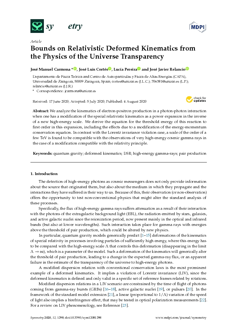 Bounds on Relativistic Deformed Kinematics from the Physics of the Universe Transparency