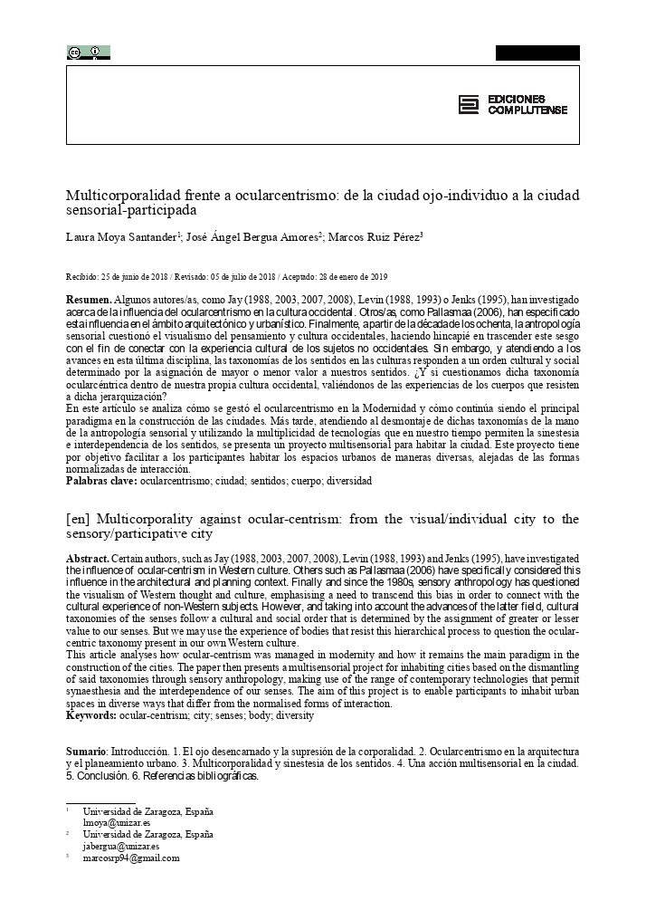 Multicorporalidad frente a ocularcentrismo: de la ciudad ojo-individuo a la ciudad sensorial-participada