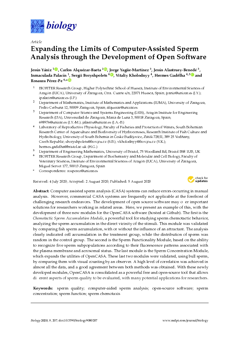 Expanding the Limits of Computer-Assisted Sperm Analysis through the Development of Open Software