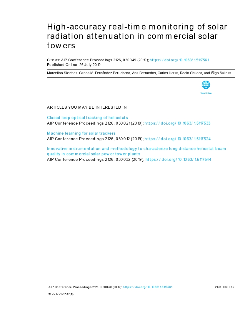 High-accuracy real-time monitoring of solar radiation attenuation in commercial solar towers