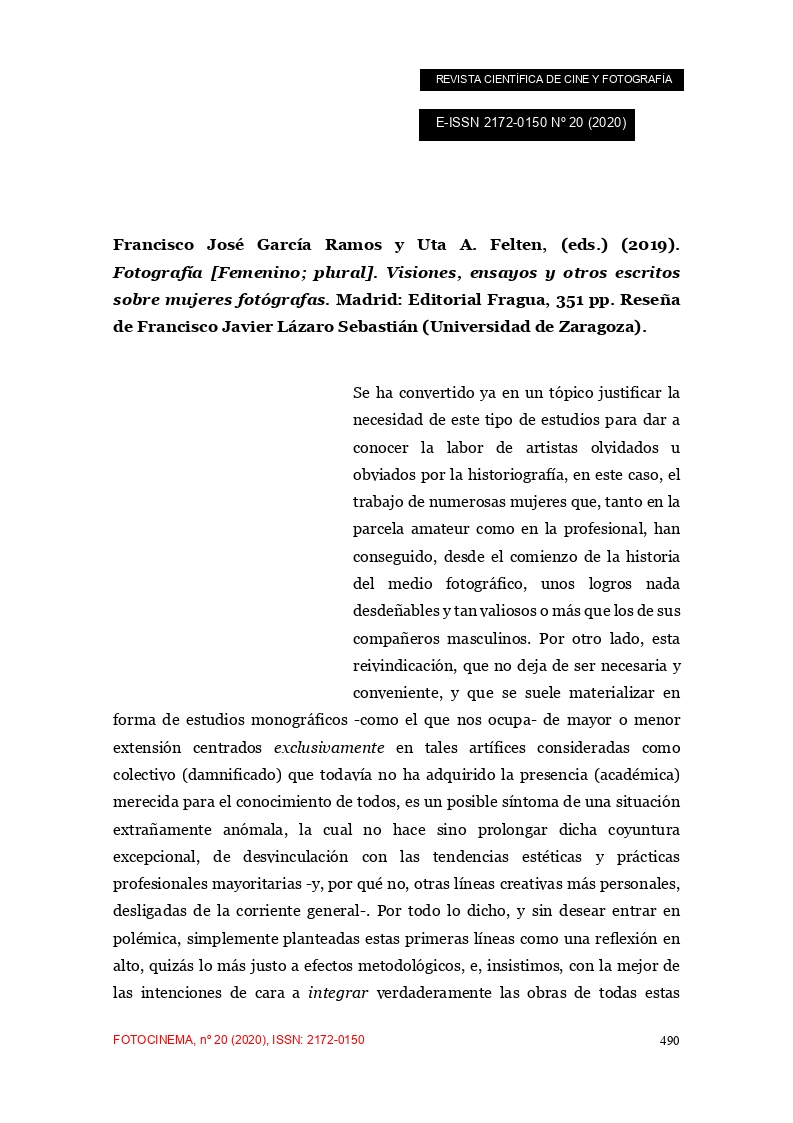 Fotografía [Femenino; plural]. Visiones, ensayos y otros escritos sobre mujeres fotógrafas