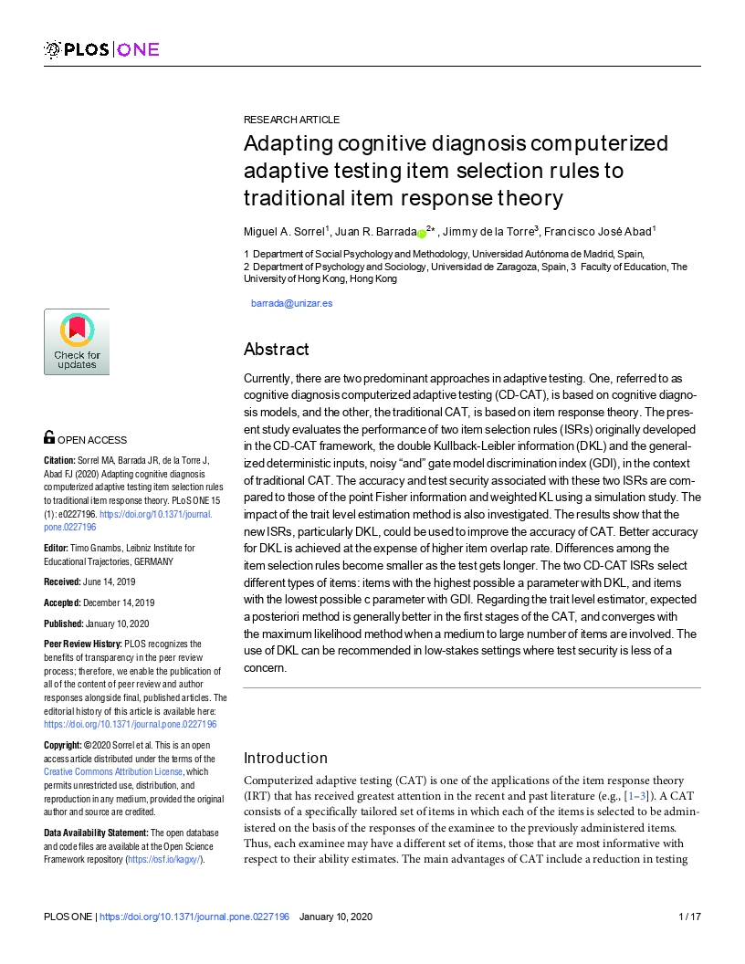 Adapting cognitive diagnosis computerized adaptive testing item selection rules to traditional item response theory