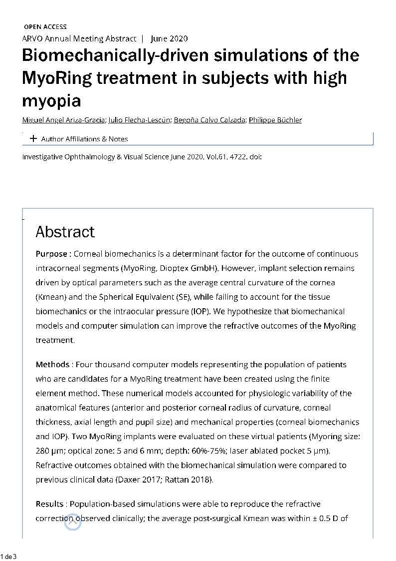 Biomechanically-driven simulations of the MyoRing treatment in subjects with high myopia