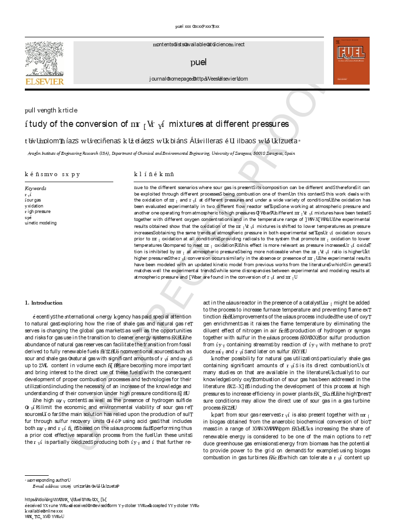 Study of the conversion of CH4/H2S mixtures at different pressures