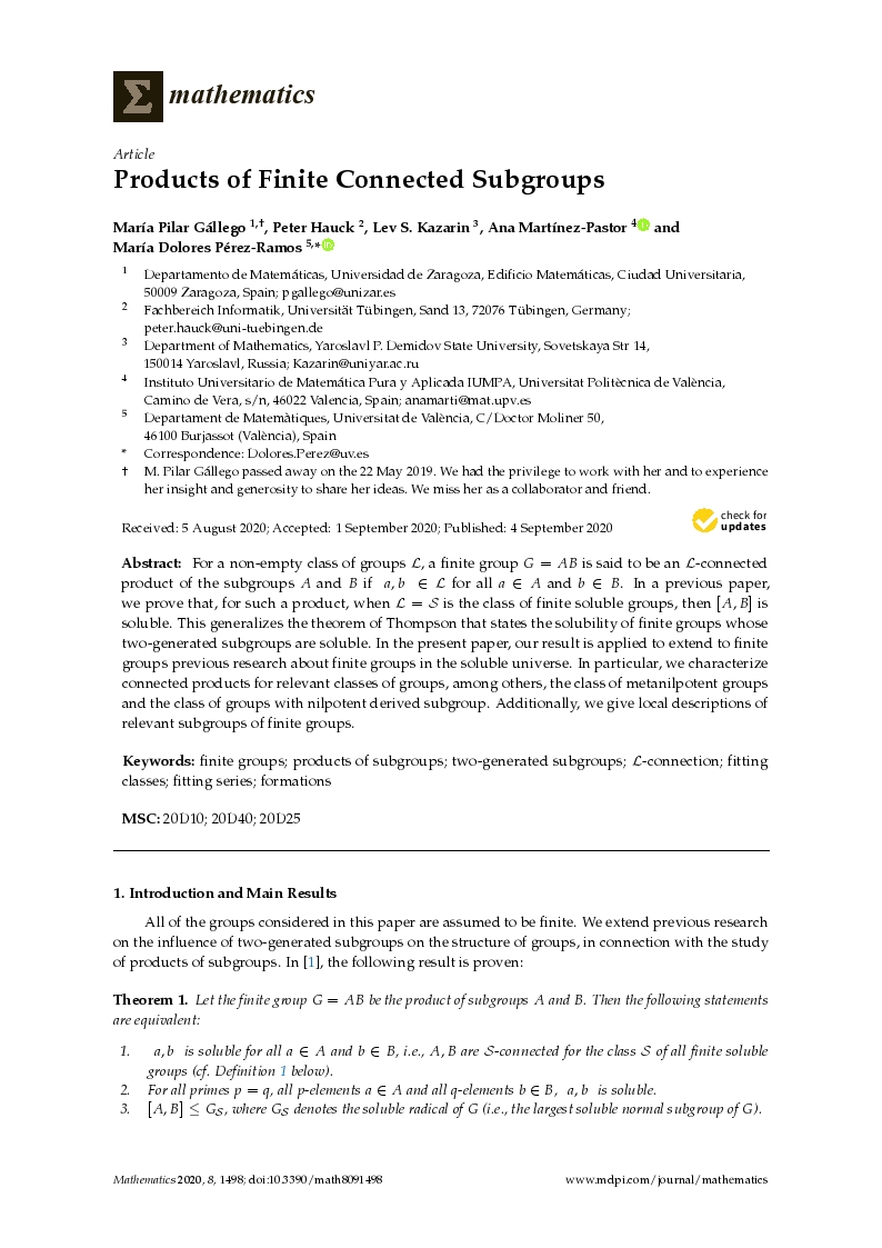 Products of finite connected subgroups