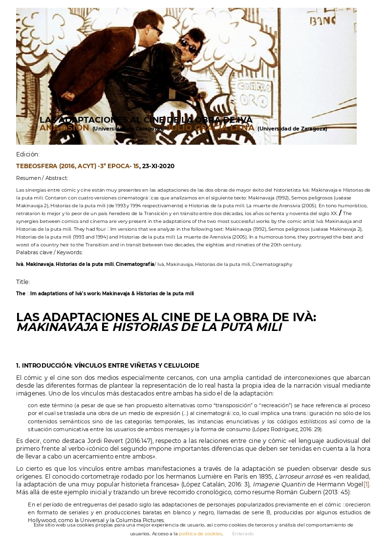 Las adaptaciones al cine de la obra de Ivà: Makinavaja e Historias de la puta mili