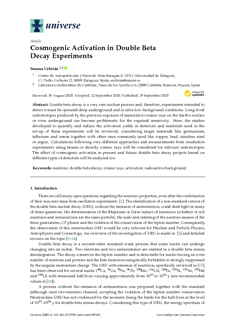 Cosmogenic activation in double beta decay experiments