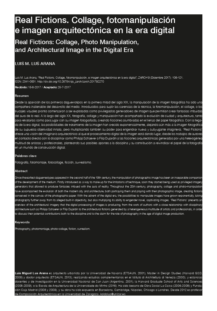 Real Fictions. Collage, fotomanipulación e imagen arquitectónica en la era digital
