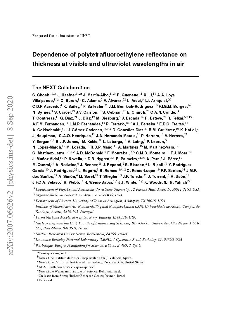 Dependence of polytetrafluoroethylene reflectance on thickness at visible and ultraviolet wavelengths in air
