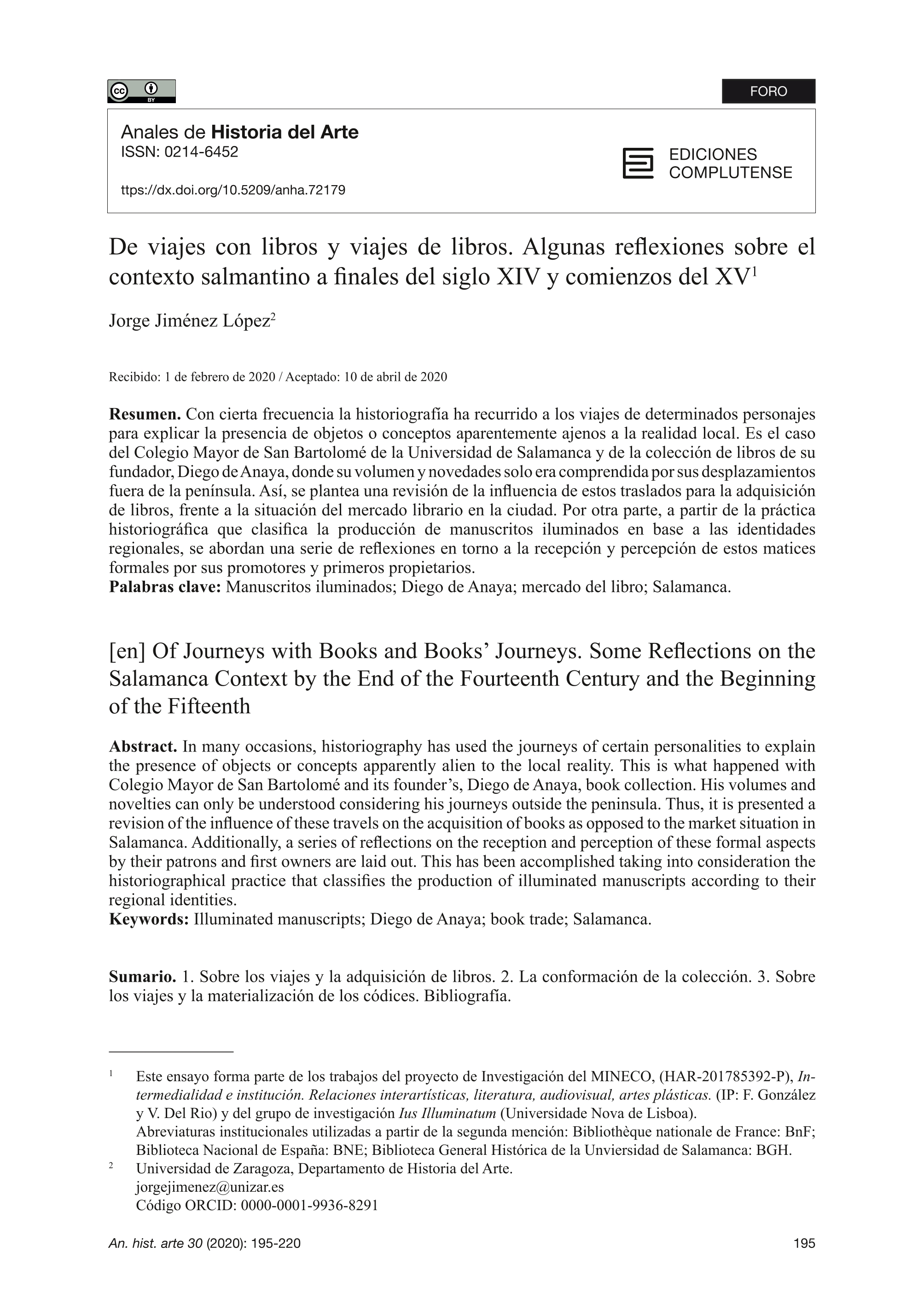 De viajes con libros y viajes de libros. Algunas reflexiones sobre el contexto salmantino a finales del siglo XIV y comienzos del XV