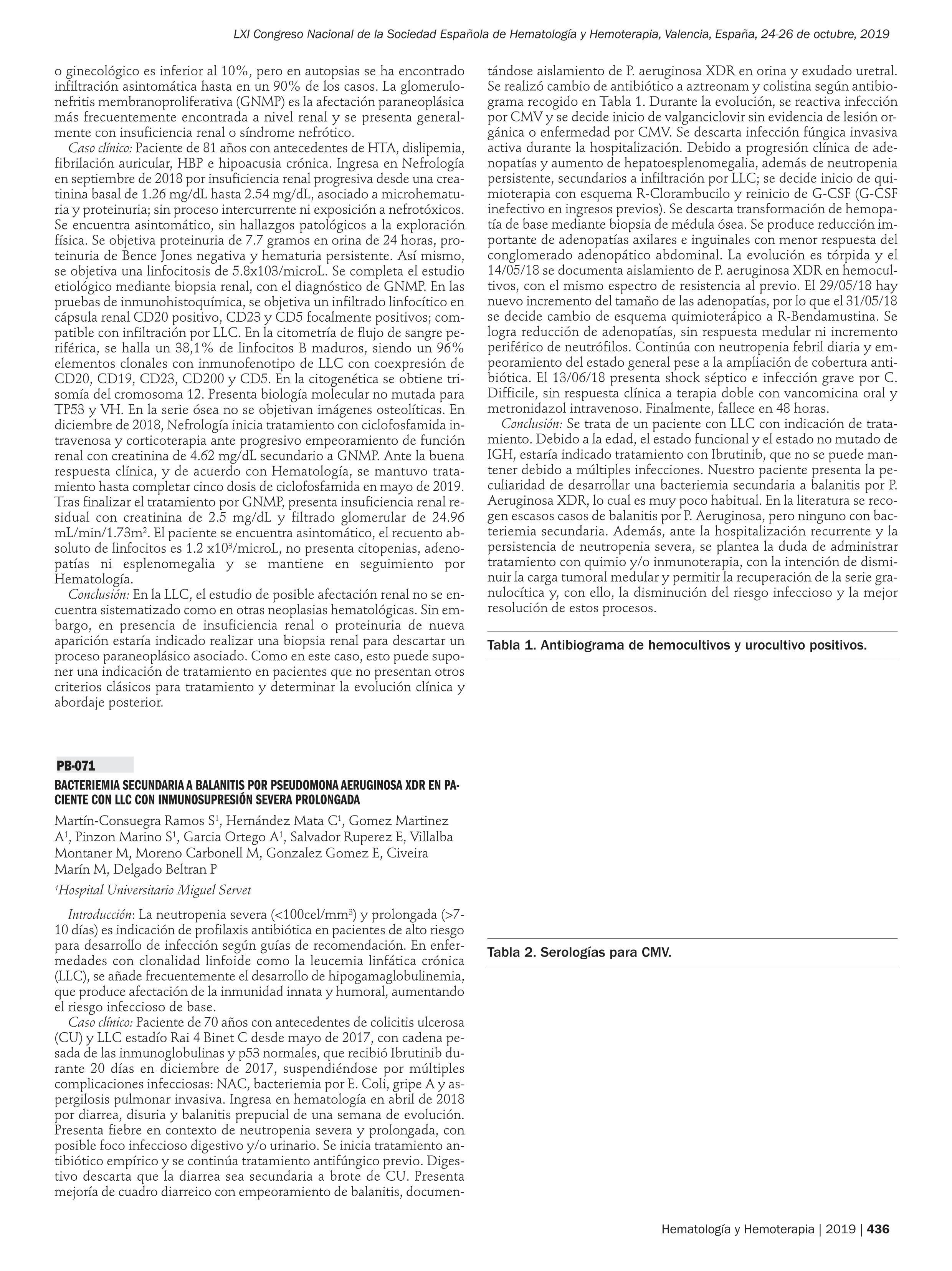 Bacteriemia secundaria a balanitis por pseudomona aeruginosa XDR en paciente con LLC con inmunosupresión severa prolongada