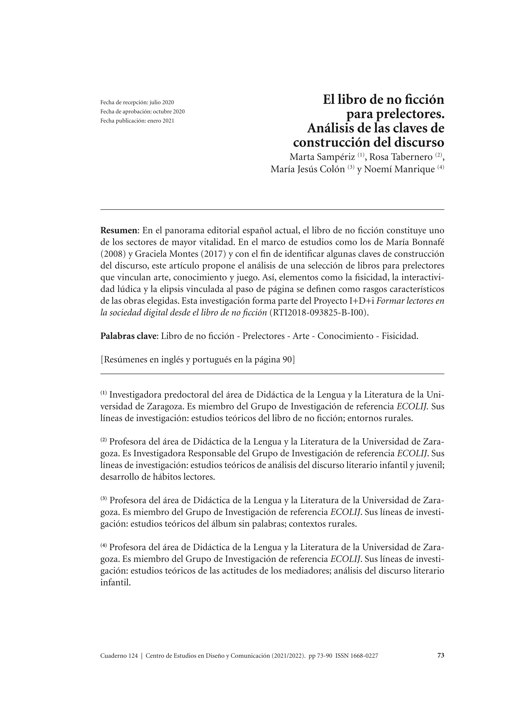 El libro de no ficción para prelectores. Análisis de las claves de construcción del discurso