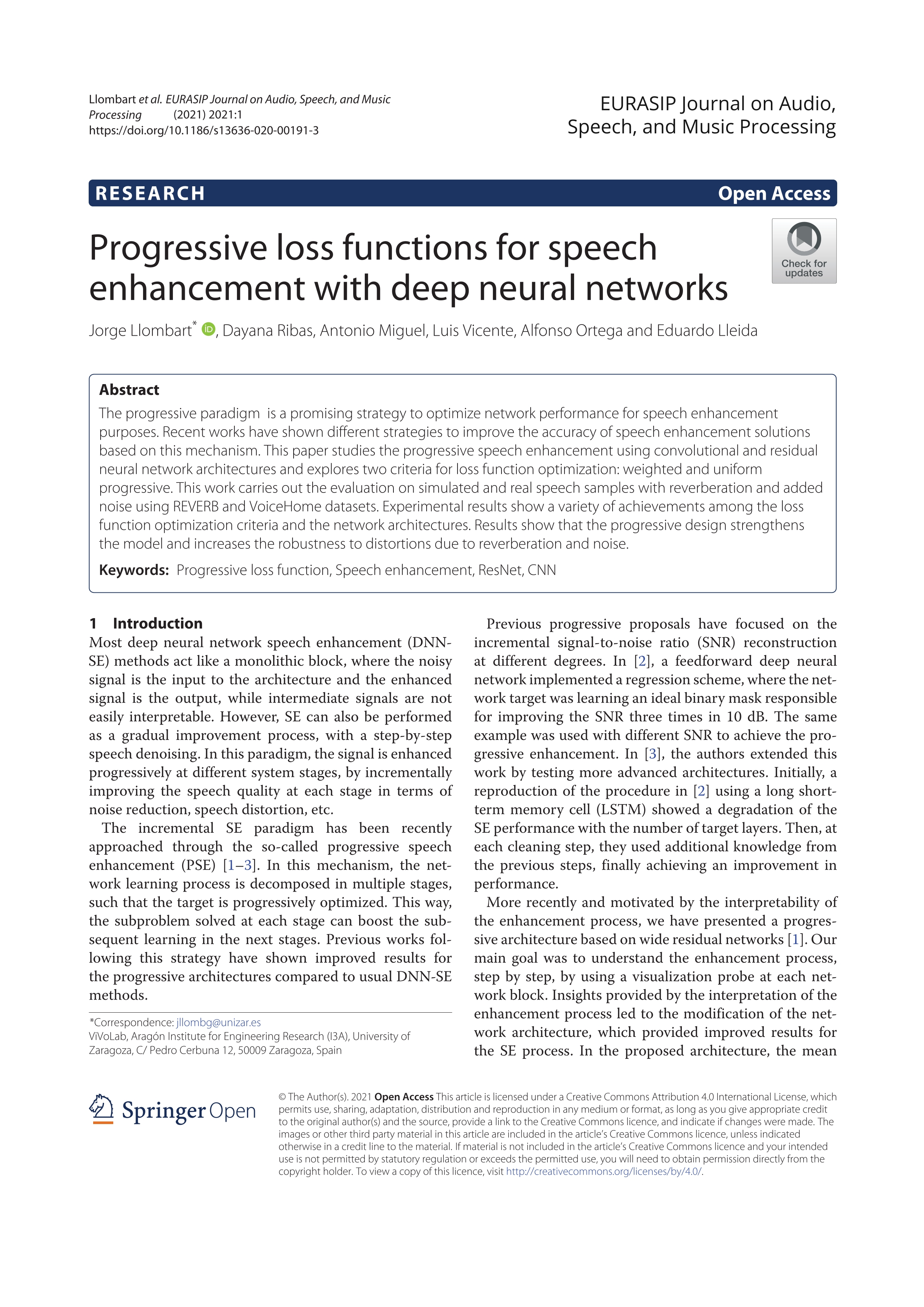 Progressive loss functions for speech enhancement with deep neural networks