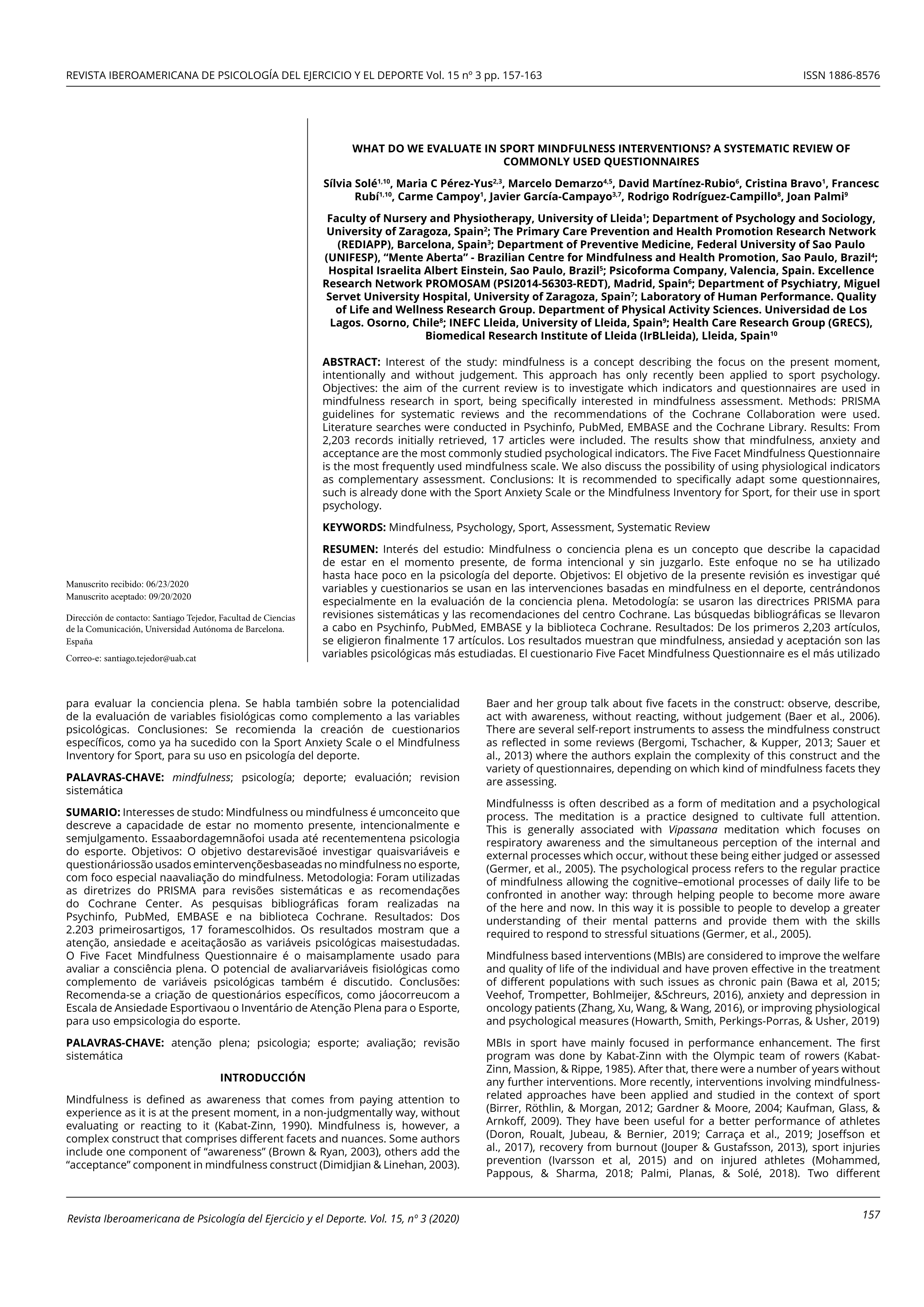 What do we evaluate in sport mindfulness interventions? A systematic review of commonly used questionnaires