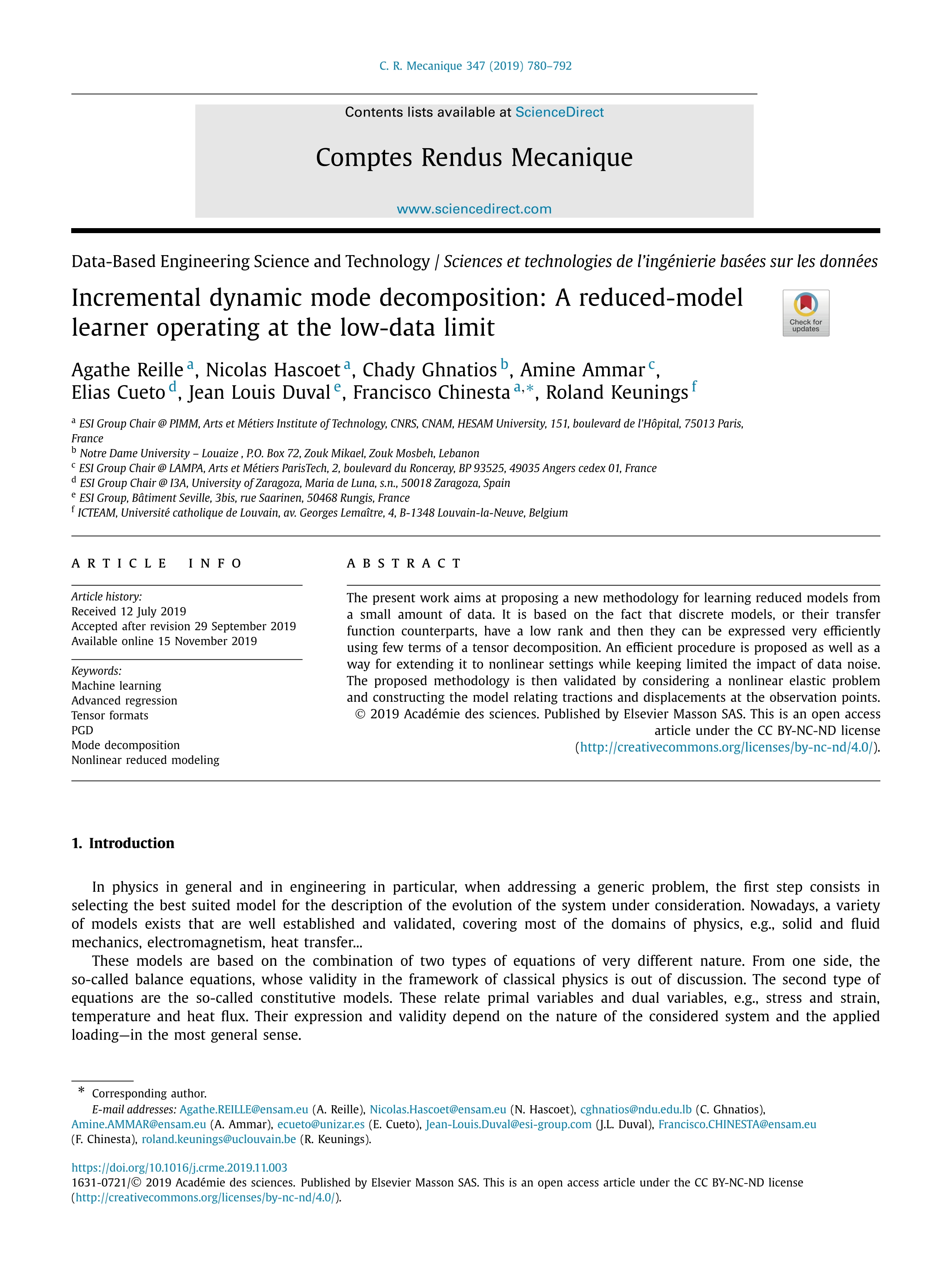 Incremental dynamic mode decomposition: A reduced-model learner operating at the low-data limit