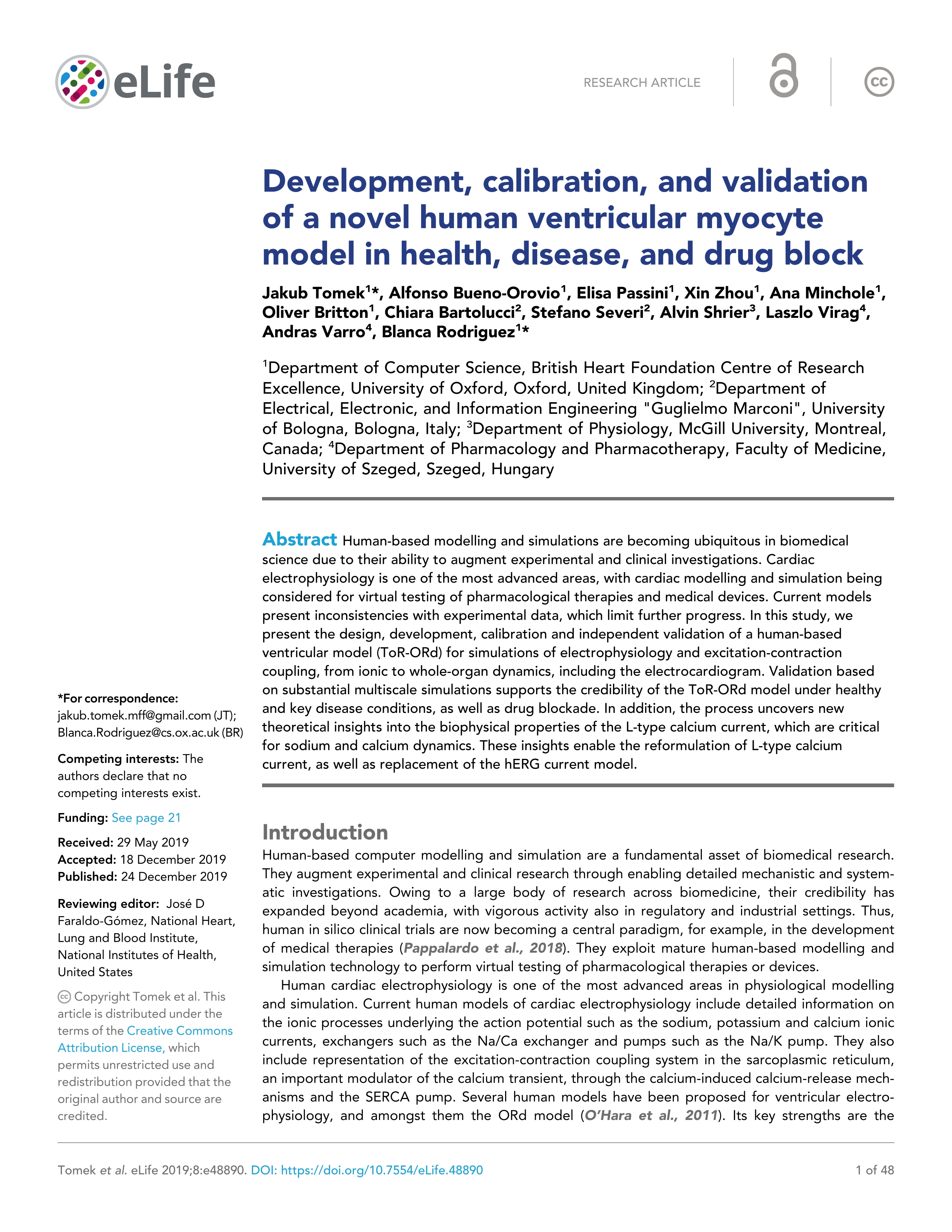 Development, calibration, and validation of a novel human ventricular myocyte model in health, disease, and drug block