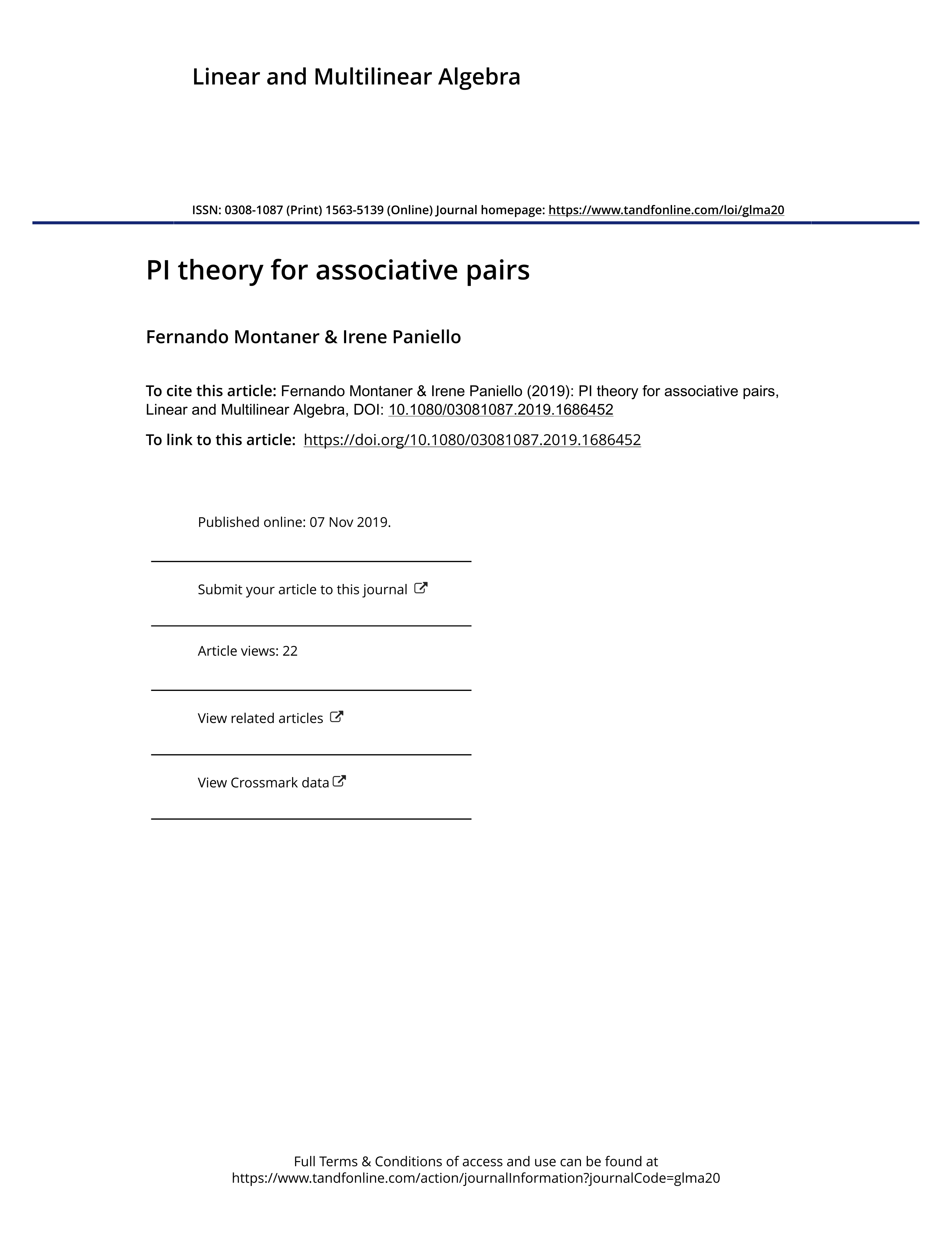 PI theory for associative pairs