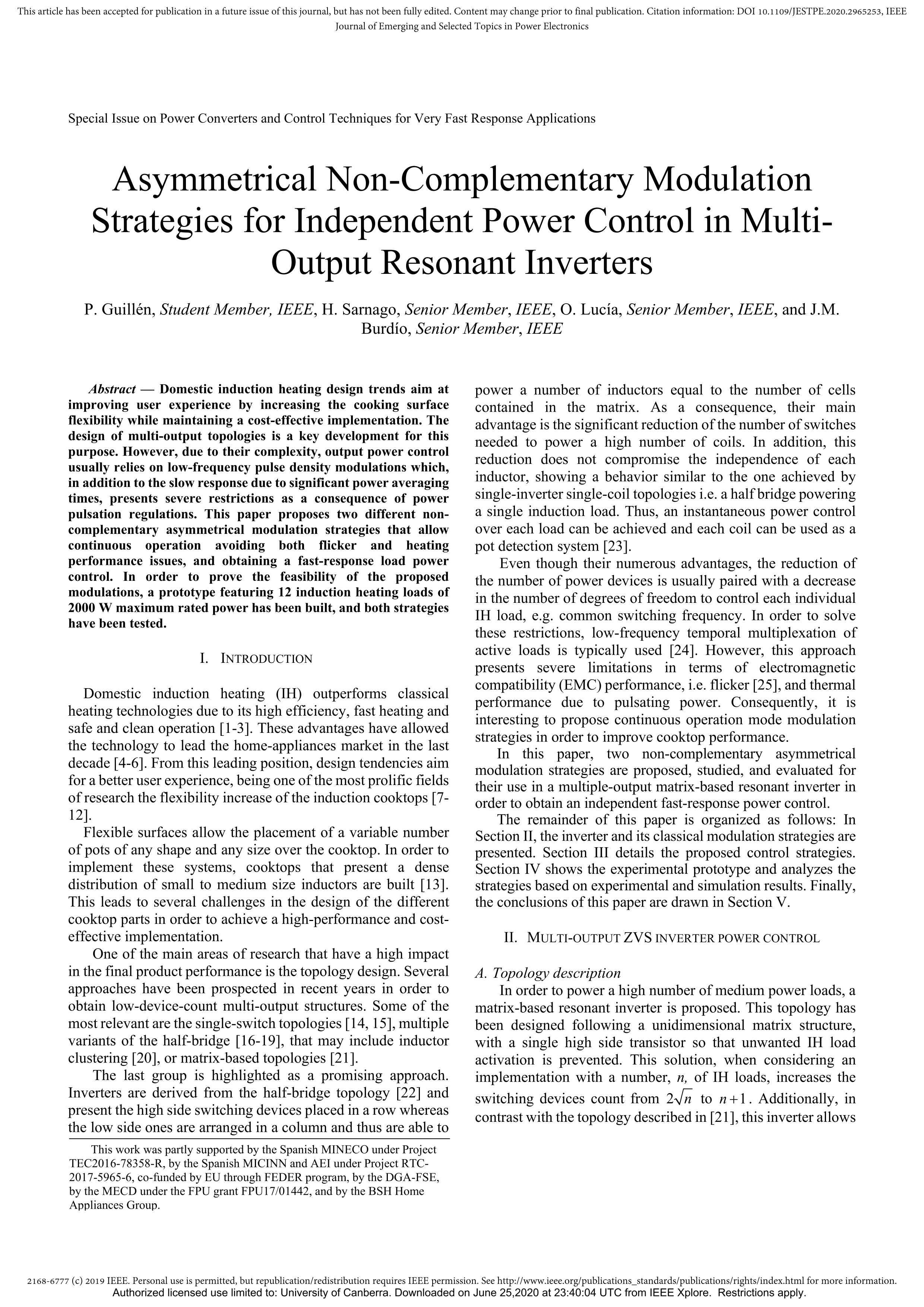 Asymmetrical Noncomplementary Modulation Strategies for Independent Power Control in Multioutput Resonant Inverters