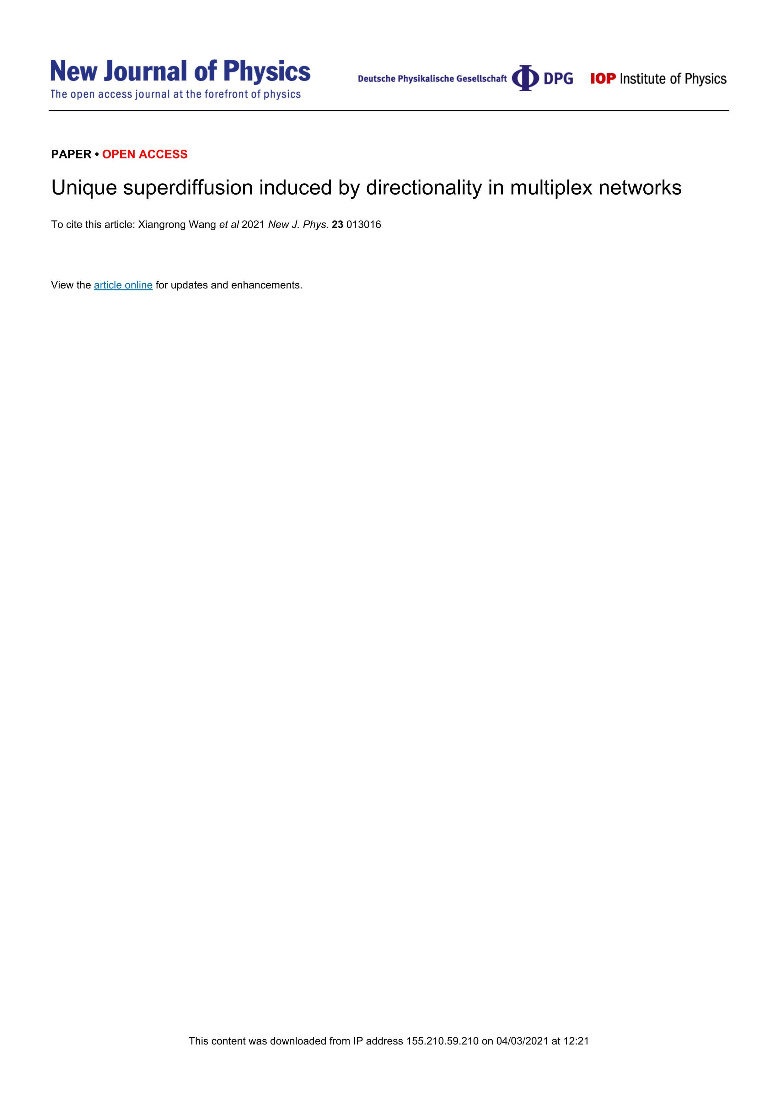 Unique superdiffusion induced by directionality in multiplex networks